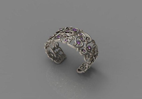 cordón pulsera 12 esposas joyería joya lujo libra esterlina plata oro anillo imprimible compromiso diamante Boda Moda belleza solitario impresión 3d print model - Mito3D