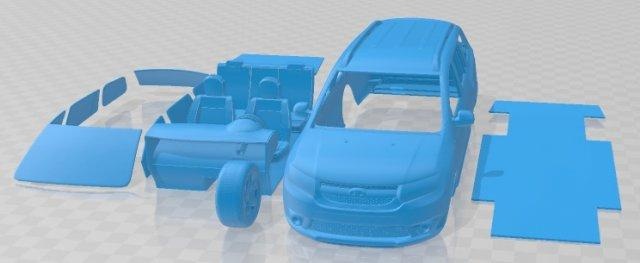 lada largus 2016 imprimible coche vehiculo automotor espacio scalextric Tamiya rc miniz pasatiempo micro 3d print model - Mito3D