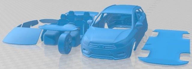 lada vesta Cruz 2015 imprimível carro automotivo fenda escalextrico Tamiya rc miniz passatempo micro diecast 3d print model - Mito3D