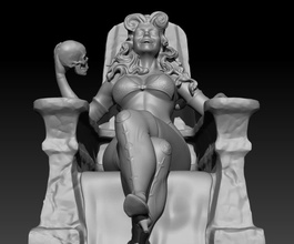 senhora morte quadrinho livro personagem 3d impressão modelo in mulher 3dexport dama fêmea sexy estatueta horror miniaturas 3d print model - Mito3D