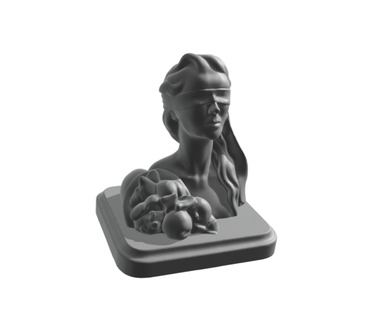Dame Göttin Glück verbundenen Augen Skulptur Bildhauerei Glücklich olympisch Olymp Kunst Design Haus lernen Animacampania 3d print model - Mito3D