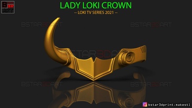lady loki crown - variant sylvie laufeydottir high quality model 3d print in toys 3dexport laufeyson tv series 2021 mask marvel comics woman thor heros helmet games 3d print model - Mito3D