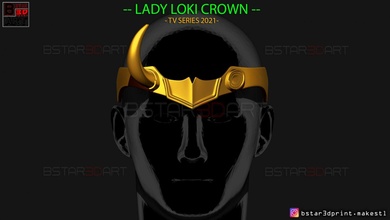Dame Loki couronne variante Sylvie laufeydottir 3d impression modèle Laufeyson tv séries 2021 masque merveille bandes dessinées femme 3d print model - Mito3D