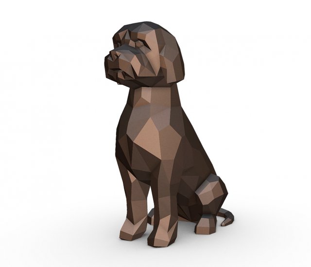 lagotto romagnolo 3d print model in animals 3dexport 3dprinted 3dprinting art gift lowpoly 3dprint animal miniatures sculpture statue toy dog mammal dogs water waterdog 3D print model - Mito3D