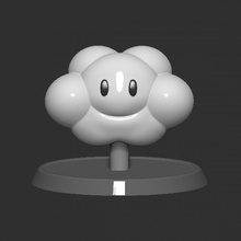 lakitu nuage mario basé 3d impression modèle in figurines 3dexport super frères bros nintendo zbrush vitesse jeu lakitucloud 3d print model - Mito3D
