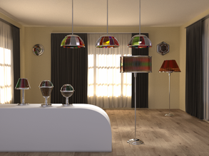 lamp collection stained glass chrome 3d print model - Mito3D