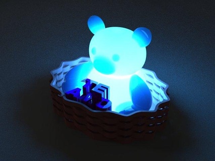 lampara oso cesta parà imprimir en 3d stl 3dm obj illuminazione regalo imprimiren3d lampara3d lamparaled lampada lamp3d orso ti amo squadra lamparadeoso bearlamp 3d print model - Mito3D