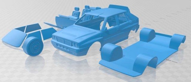lancia delta hf integral 1992 imprimível carro automotivo fenda escalextrico Tamiya rc miniz passatempo micro 3d print model - Mito3D