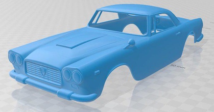 lancia flamínia gt 3c 1963 imprimível corpo carro 3d impressão modelo in automotivo 3dexport fenda escalextrico tamiya rc miniz passatempo micro 3d print model - Mito3D