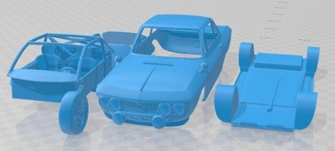 lancia fulvia rallye stampabile macchina fessura scalextric tamiya rc miniz passatempo micro 3d print model - Mito3D