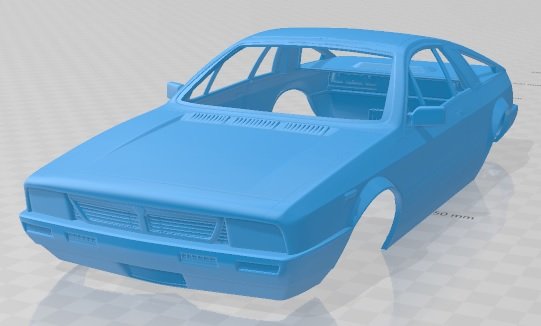 lancia montecarlo 1979 printable body car 3d print model in automotive 3dexport slot scalextric tamiya rc miniz hobby micro 3D print model - Mito3D