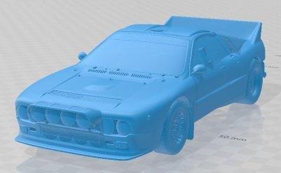 lancia reunión 037 wrc 1983 imprimible coche vehiculo automotor diorama modelado pasatiempo sólido escala modelo 3d print model - Mito3D