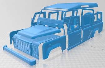land rover defender 110 2011 printable body car 3d print model in automotive 3dexport slot scalextric tamiya rc miniz hobby micro crawler 3d print model - Mito3D