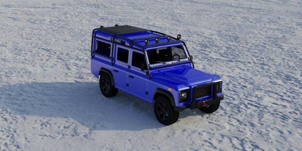 arazi gezici savunma oyuncusu 110 değiştirilmiş tavır 3d model in araba 3dexport land rover offroad 4x4 kamyon araç suv kara blender mavi değişiklik tampon tekerlek 3d print model - Mito3D