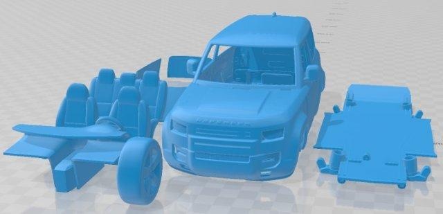 land rover defender 90 2020 printable car 3d print model automotive slot scalextric tamiya rc miniz hobby micro 3d print model - Mito3D