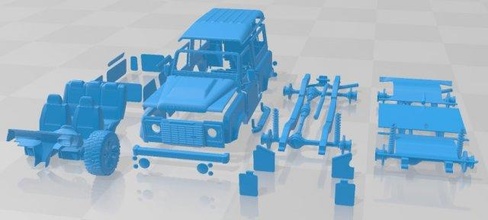 land rover defender works v8 printable car 3d print model in automotive 3dexport slot scalextric tamiya rc miniz hobby micro crawler 3d print model - Mito3D