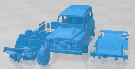 land rover defender works v8 printable car slot scalextric tamiya rc miniz hobby micro crawler 3d print model - Mito3D