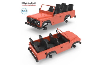 land rover defender 3d print model in automotive 3dexport vehicle car automobile truck rc off-road cabin chassis wheels 3d print model - Mito3D