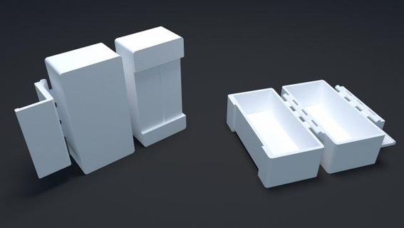 trancado pip armazenamento caixa áspero recipiente print in place 3d print model - Mito3D