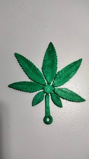 folha maconha erva daninha cannabis chaveiros bongo verde impressão colocar apoia planta 3d print model - Mito3D