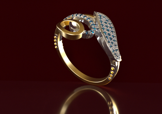 folleto 3d impresión modelo in anillos 3dexport ligero peso anillo joya joyería imprimible diamante plata oro brillante platino precioso 3d print model - Mito3D