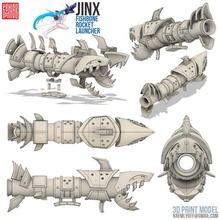 league of legends cosplay jinx rocket 3d print model in game accessories 3dexport leagueoflegends rocketgun 3d print model - Mito3D