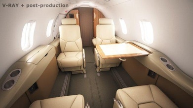 learjet 31 cabin - interior 3d model in jet 3dexport bombardier business executive small aircraft airplane plane realistic detailed textured medium v-ray mental ray 3d print model - Mito3D