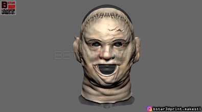 leatherface 1974 killing mask - texas chainsaw massacre 3d print model leather face helmet halloween cosplay horror 3d print model - Mito3D
