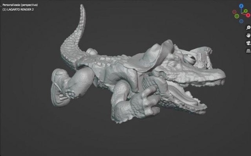 leatherhead tmnt vintage scans replicas toys tortugas ninja 3d print model - Mito3D