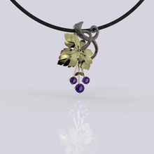 leaves pendant jewelry grape 3d print model - Mito3D