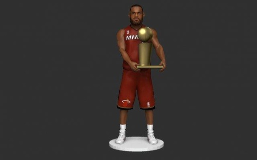 Lebron James 3d impressão modelo homem nba campeões cesta basquetebol rei miami calor cavernas cavaleiros angeles Lakers esporte 3d print model - Mito3D