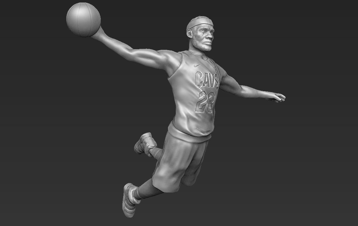 lebron james 3d impresión listo stl obj modelo in figuritas 3dexport cleveland caballeros angeles lakers nba dorado guerreros baloncesto deporte famoso celebridad jordán miguel kobe bryant 3D print model - Mito3D
