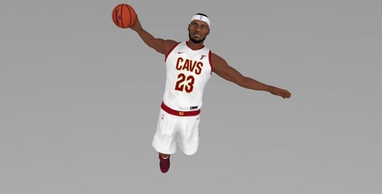 lebron james ready color 3d printing print model in figurines 3dexport cleveland cavaliers los angeles lakers nba basketball michael jordan kobe bryant curry durant celebrity 3d print model - Mito3D