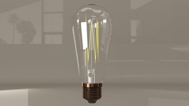 LED ampoule lumière lueur lampe tube salle tv cuisine salon chambre vivant verre 3d print model - Mito3D
