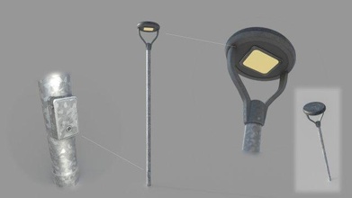 led street lamp light post park poly game ready unity unreal 4k architectural decoration 3d print model - Mito3D