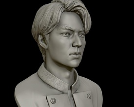 lee min 3d ritratto modello stampa in scultura 3dexport monocromo leeminho attore arte sculture 3d print model - Mito3D