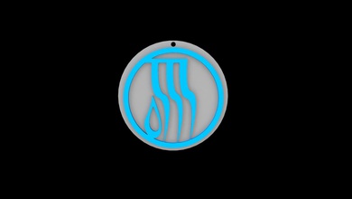 legacy kain Wasser Glyphe symbol 3d-Druck bereit Seele reaver Halskette 3d print model - Mito3D
