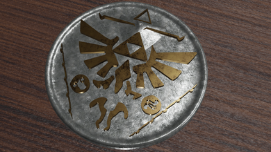 Légende Zelda médaille dio monnaie pièces 3d print model - Mito3D