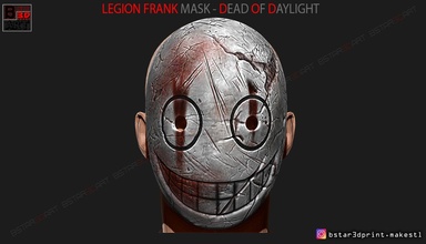 legion frank mask - dead by daylight horror 3d print model in toys 3dexport cosplay costumes head japanese devil halloween huntress terrible face art 3d print model - Mito3D