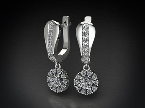 lena 14k el diamante arete aretes goldj ewelry imprimible 3d print model - Mito3D