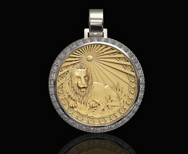 leo zodiac kolye 3d yazdır model in 3dexport yazdırılabilir mücevher değerli taşlar gümüş sterlin parlak altın platin zodyak şık erkekler kadin aslan burçlar takı 3d print model - Mito3D