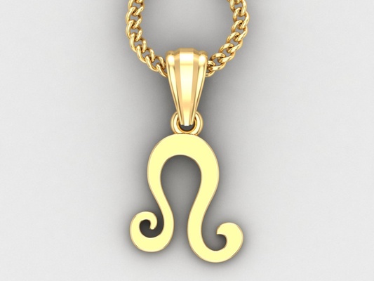 leo lumière or pendentif version 5 3d impression modèle in pendentifs 3dexport bijoux bague diamant bijou gemme goujat 3dm obj stl zodiaque astrologie signes horoscope scorpion vierge mèmes balance bélier cancer 3d print model - Mito3D