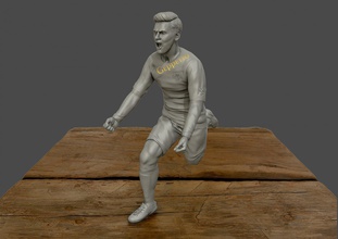león messi 3d escultura impresión modelo in 3dexport arte bote busto fútbol cabeza humano esculturas 3d print model - Mito3D