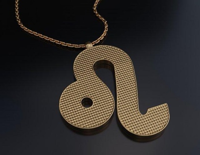 leo pendant pendants july august lion fire chain necklace gold silver jewellery jewelry signs symbols constellation horoscope fashion keychain astrology elements zodiac 3d print model - Mito3D