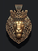 leon ciondolo di diamanti della corona gioielli oro argento ghiaccio ghiacciato diamante gemma molto utile leo leone lusso luxe lyux lux royal lyuks gioiello 3d print model - Mito3D