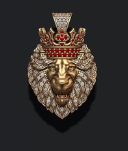 leon pendentif diamants de la couronne bijoux or d'argent glace glacé le diamant pierre précieuse briliant leo lion luxe lyux lux royal lyuks joyau 3d print model - Mito3D