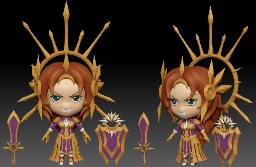 leona chibi of lol 3d print model in woman 3dexport 3D print model - Mito3D