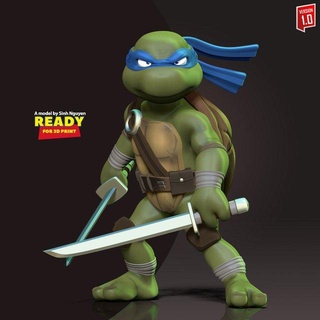 leonardo adolescente mutante ninja tartarughe mostri creature Leo tmnt cartone animato carattere 3dprint statua figura 3dprinting 3d print model - Mito3D