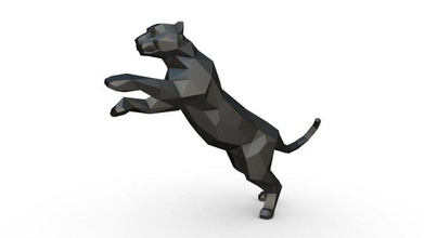 leopar şekil 3d yazdır model in hayvanlar 3dexport panter puma kaplan amur sanat hediye düşük poli 3dprint hayvan dekor iç tasarım minyatürler heykel oyuncak memeli kedi 3d print model - Mito3D