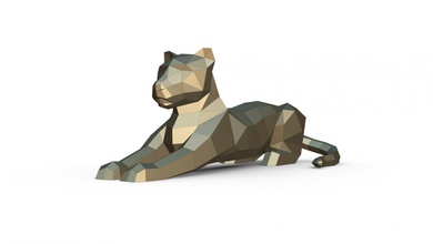 leopar şekil 2 3d yazdır model in hayvanlar 3dexport puma kaplan hayalet sanat hediye düşük poli 3dprint hayvan dekor heykelcik iç tasarım minyatürler heykel oyuncak kağıt işi japon katlama sanatı 3d print model - Mito3D